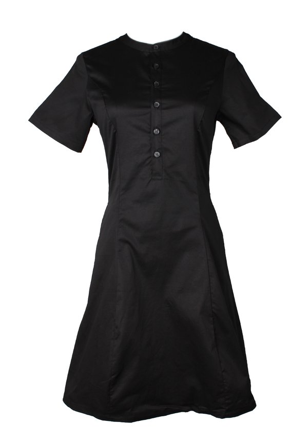 Brushed Cotton Half-Button Down Dress BLACK (Ladies' Dress)