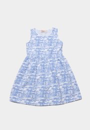 Whale Wave Print Dress WHITE (Girl's Dress)