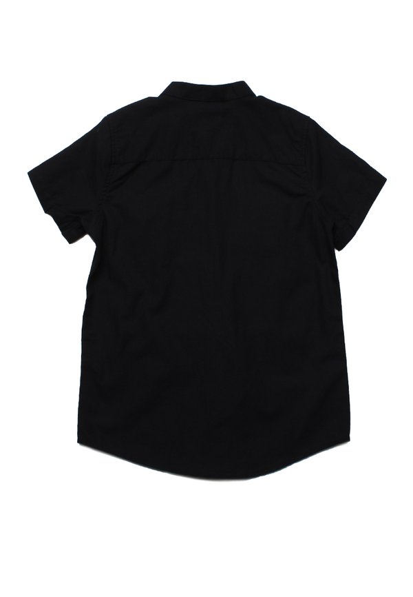Brushed Cotton Mandarin Collar Short Sleeve Shirt BLACK (Boy's Shirt)