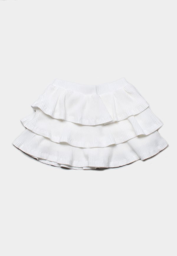 3 Tier Ribbed Skirt WHITE (Girl's Bottom)