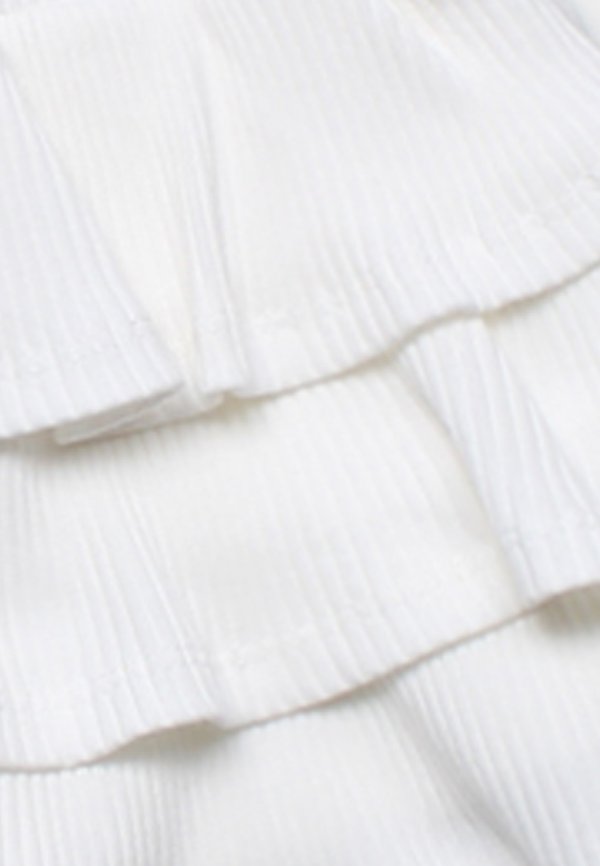 3 Tier Ribbed Skirt WHITE (Girl's Bottom)