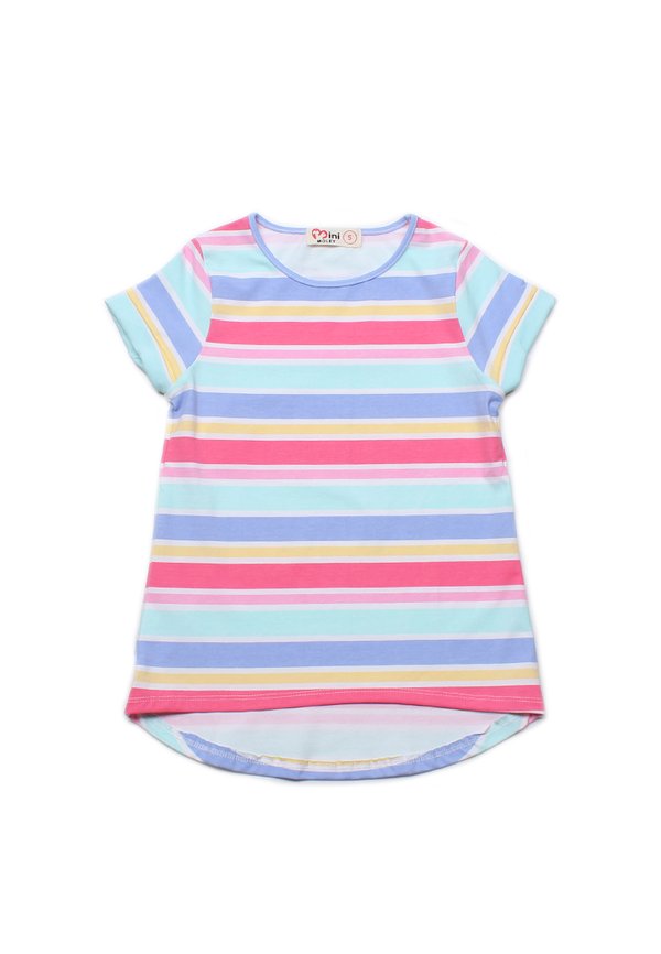 Pastel Stripes Print T-Shirt PINK (Girl's Top)