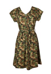 Camo Print Nursing Flare Dress GREEN (Ladies' Dress)