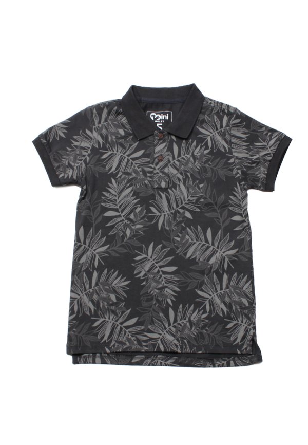 Tropical Print Polo T-Shirt GREY (Boy's T-Shirt)