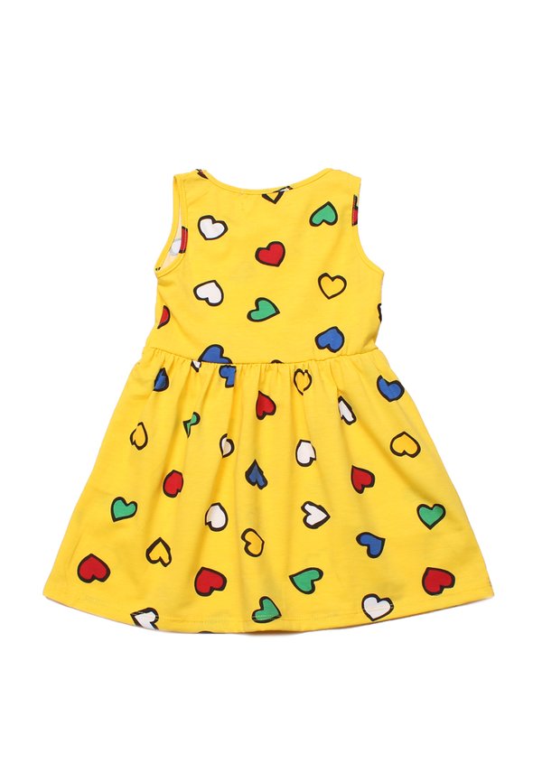 Colour Hearts Print Dress YELLOW (Girl's Dress)