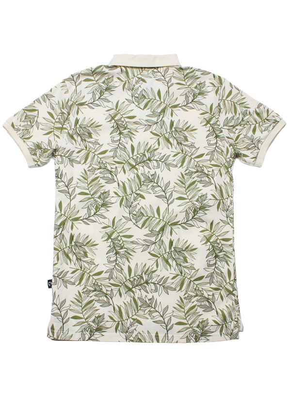 Tropical Print Polo T-Shirt CREAM (Men's Polo)