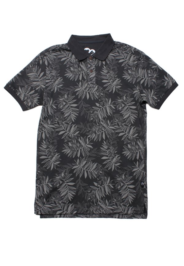 Tropical Print Polo T-Shirt GREY (Men's Polo)