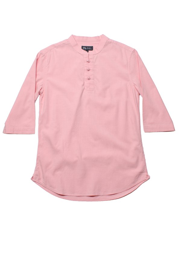 Oriental Styled 3/4 Sleeve Shirt PINK (Men's Shirt)