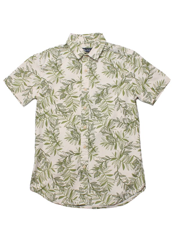 Tropical Print Short Sleeve Shirt CREAM (Men's Shirt)