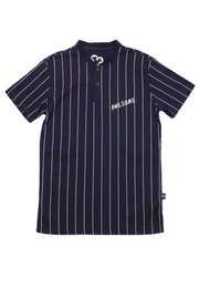 AWESOME Baseball Stripes Henley T-Shirt NAVY (Men's T-Shirt)
