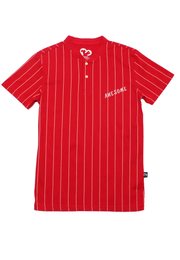 AWESOME Baseball Stripes Henley T-Shirt RED (Men's T-Shirt)