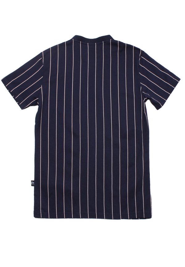 AWESOME Baseball Stripes Henley T-Shirt NAVY (Men's T-Shirt)