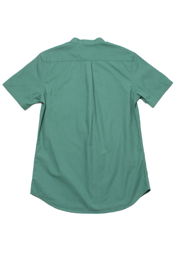 Floral Print Pocket Mandarin Collar Short Sleeve Shirt GREEN (Men's Shirt)