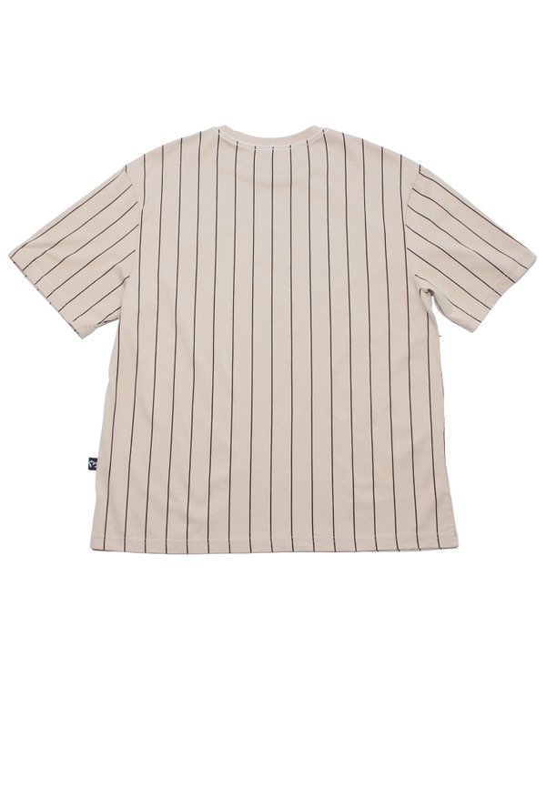 AWESOME Baseball Stripes Oversized T-Shirt KHAKI (Men's T-Shirt)
