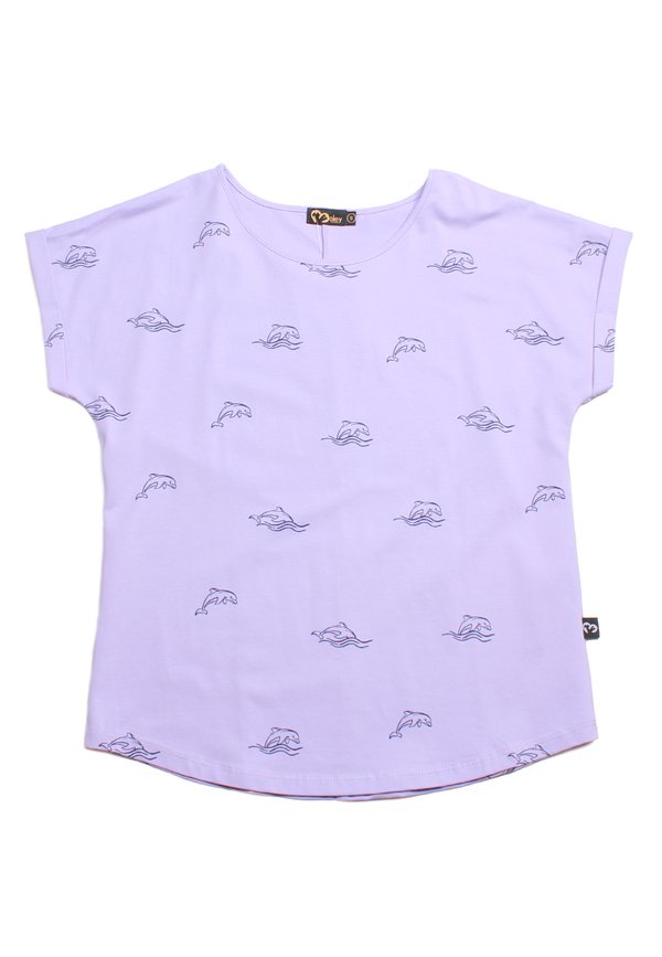 Dolphin Print Blouse PURPLE (Ladies' Top)