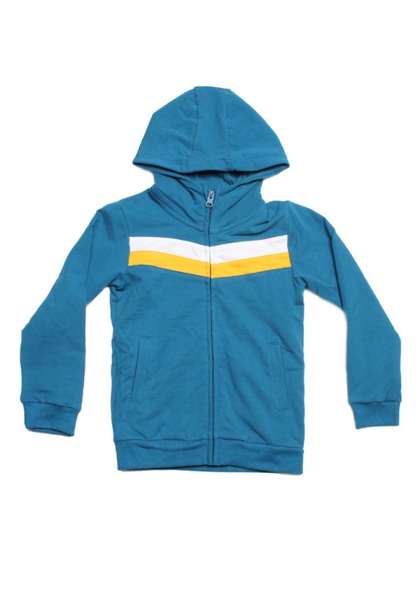 Colour Block Chevron Hoodie Jacket BLUE (Kids' Jacket)