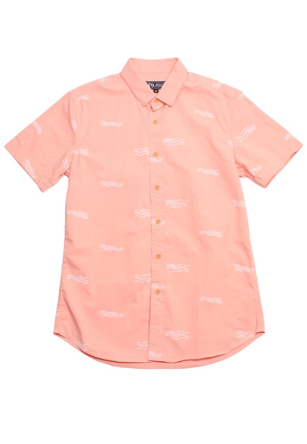 Wave Print Short Sleeve Shirt ORANGE (Men's Shirt)