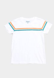 Twin Colour Stripe T-Shirt WHITE (Boy's T-Shirt)