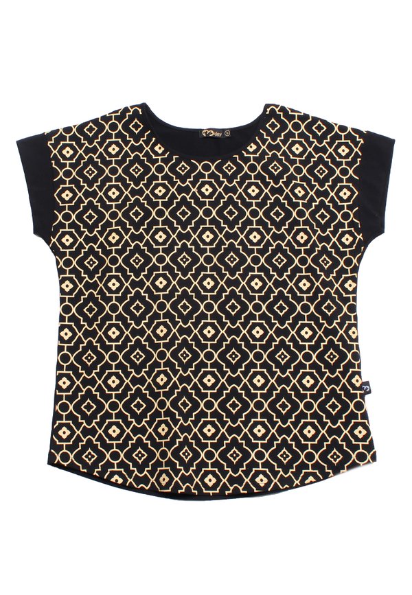 Tribal Pattern Print Blouse BLACK (Ladies' Top)