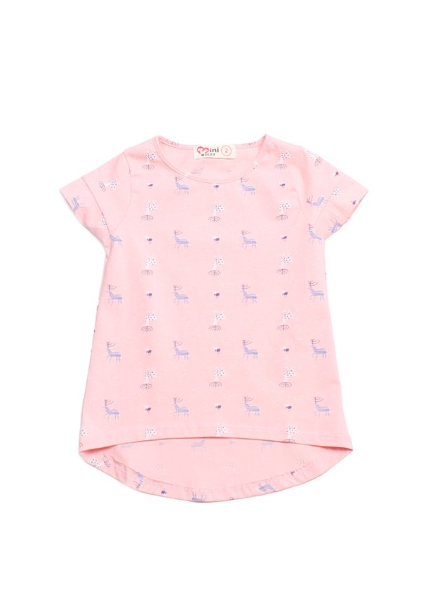 Reindeer Print T-Shirt PINK (Girl's Top)