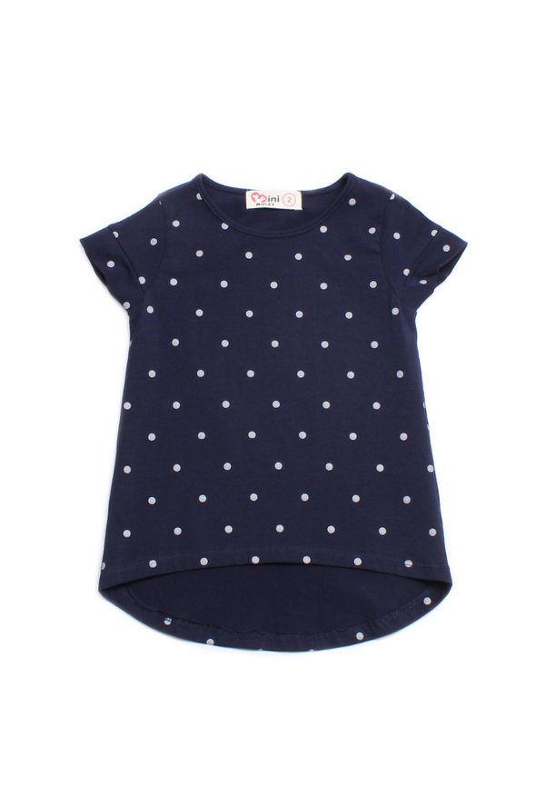 Polka Dots Print T-Shirt NAVY (Girl's Top)