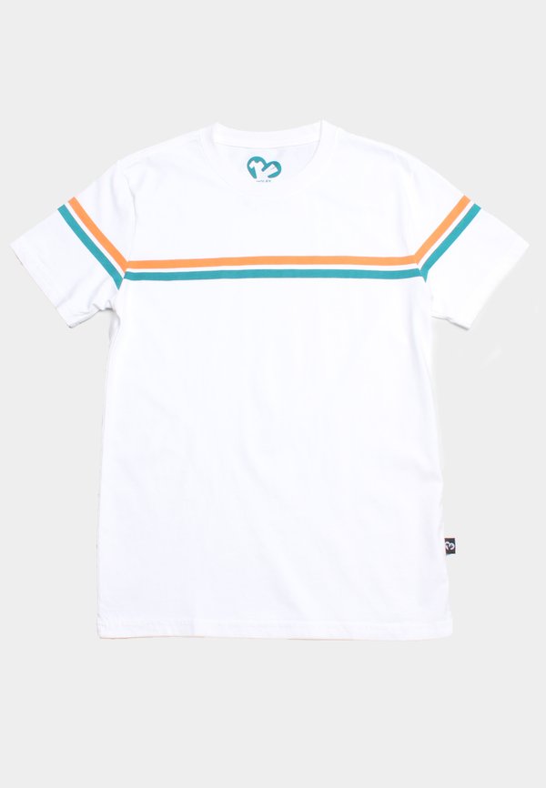 Twin Colour Stripe T-Shirt WHITE (Men's T-Shirt)