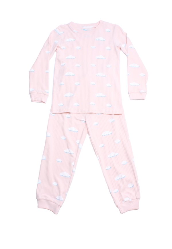 Clouds Print Pyjamas Set PINK (Kids' Pyjamas)