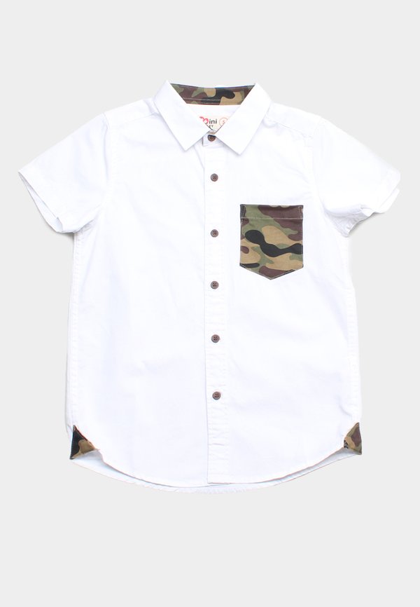 Camo Detailed Premium Short Sleeve Shirt WHITE (Boy's Shirt)