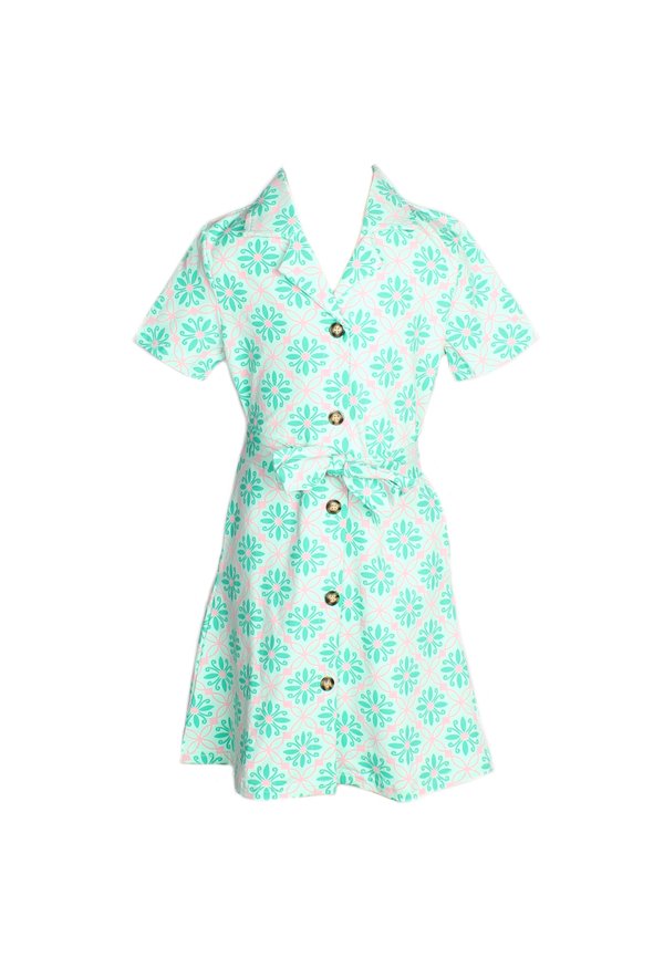 [PRE-ORDER] Peranakan Inspired Print Button Down Dress GREEN (Girl's Dress)