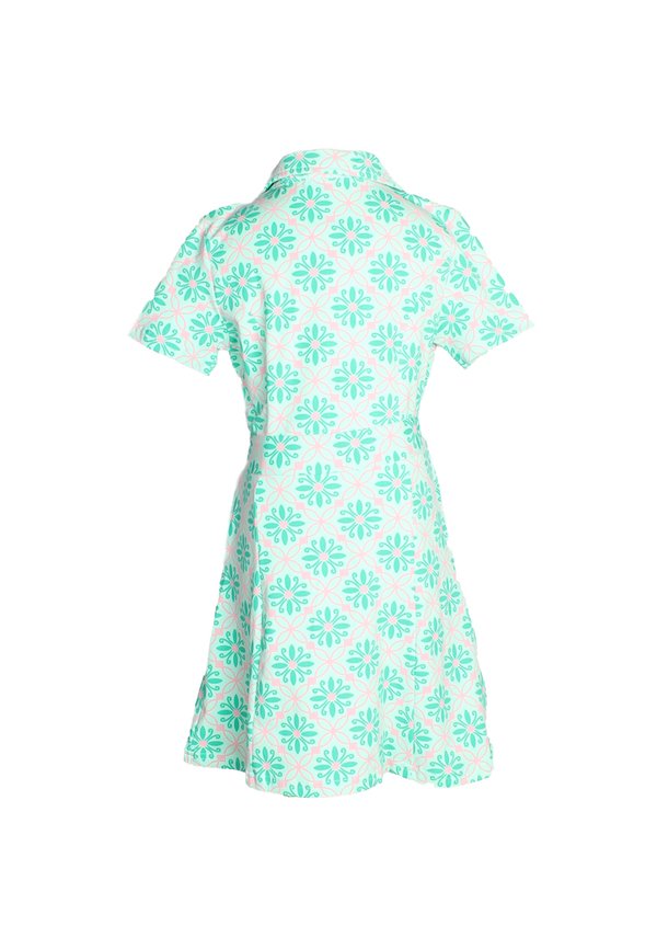 Peranakan Inspired Print Button Down Dress GREEN (Girl's Dress)
