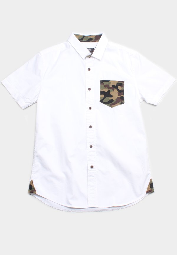 Camo Detailed Premium Short Sleeve Shirt WHITE (Men's Shirt)