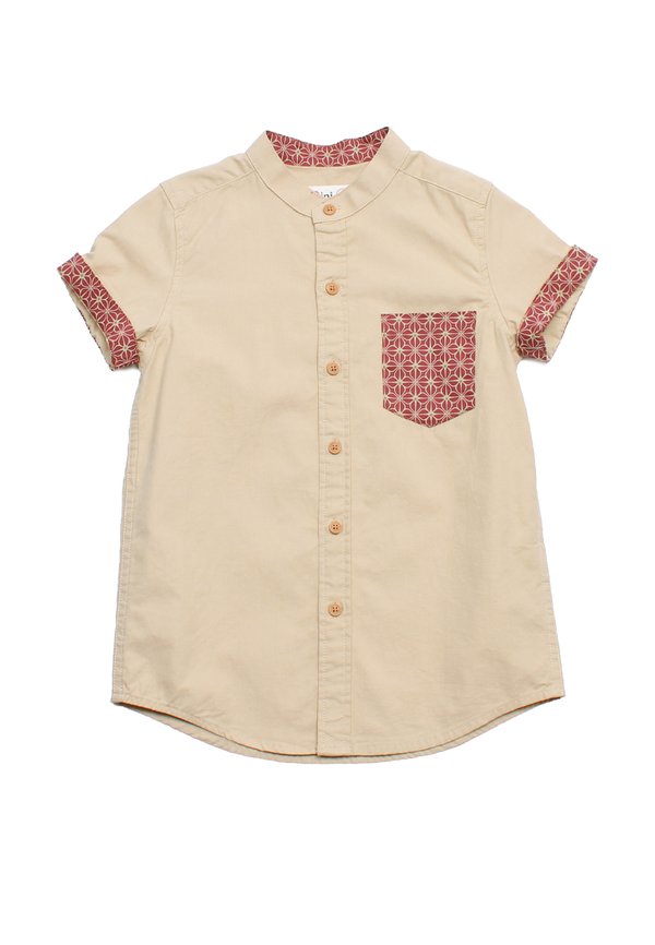 Motif Detailed Pocket Premium Short Sleeve Shirt KHAKI (Boy's Shirt)
