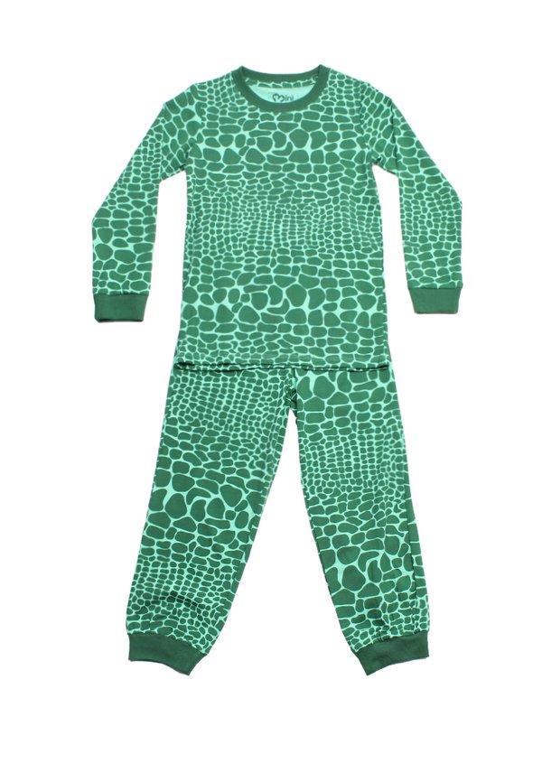Crocodile Print Pyjamas Set GREEN (Kids' Pyjamas)
