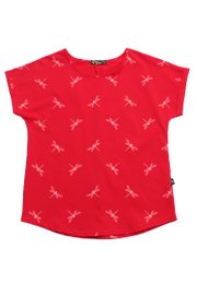 Dragonfly Print Ladies' Blouse RED