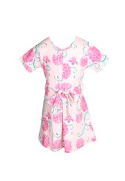 Peont Floral Print Girl's Flare Dress PINK