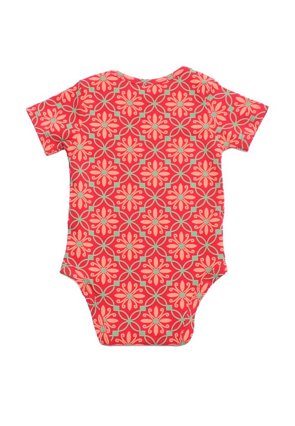 Peranakan Inspired Print Baby Romper RED