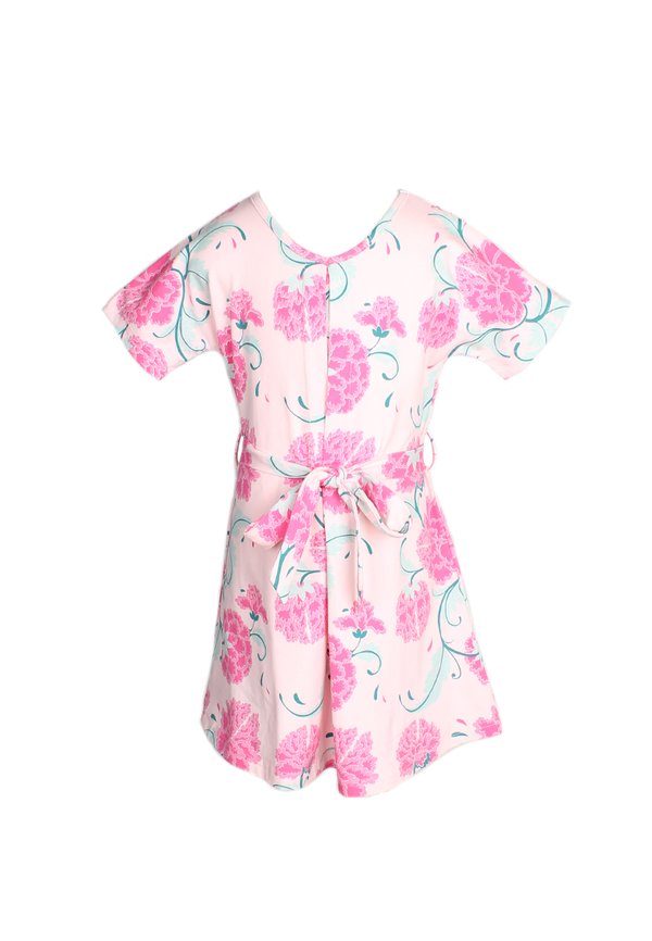 Peont Floral Print Girl's Flare Dress PINK