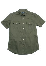 Classic Double Pocket Short Sleeve Men's Shirt GREEN