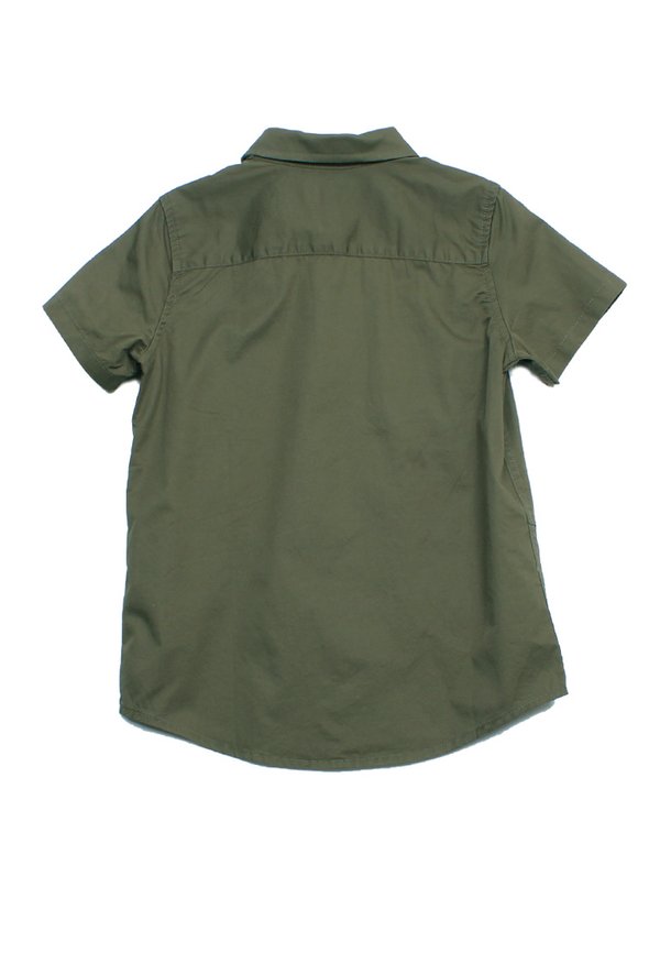 Classic Double Pocket Short Sleeve Boy's Shirt GREEN
