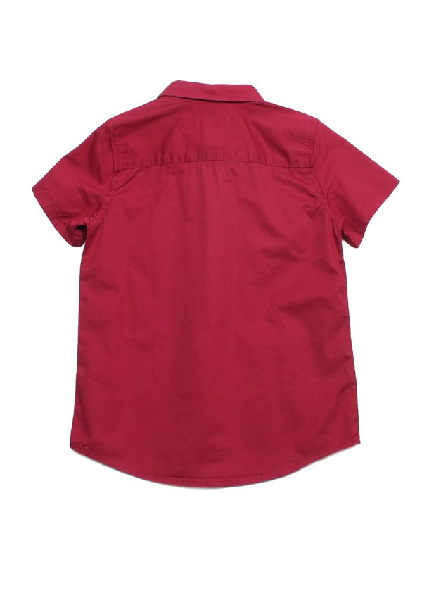 Classic Double Pocket Short Sleeve Boy's Shirt RED
