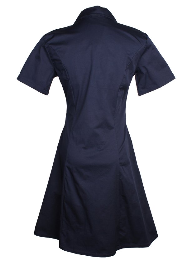 Classic Cotton Twill Button Down Dress Ladies NAVY