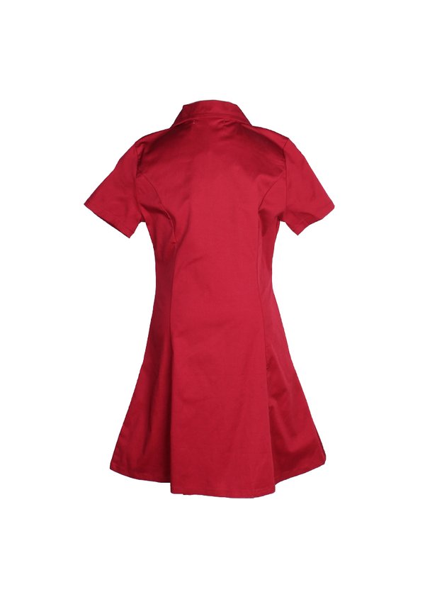 Classic Cotton Twill Button Down Girl's Dress RED