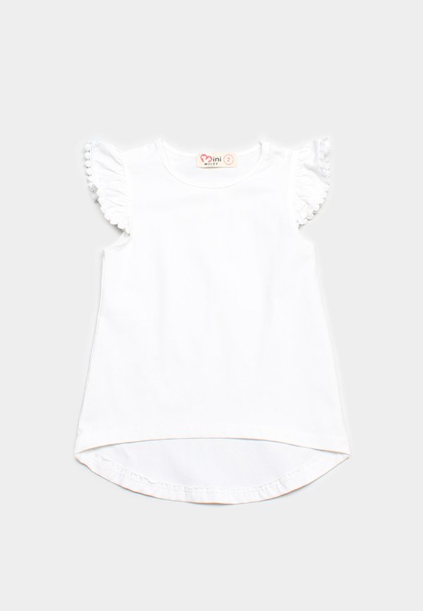 Lace Trimming Girl's T-Shirt WHITE