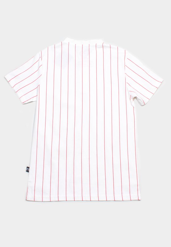 AWESOME Baseball Stripes Men's Henley T-Shirt WHITE