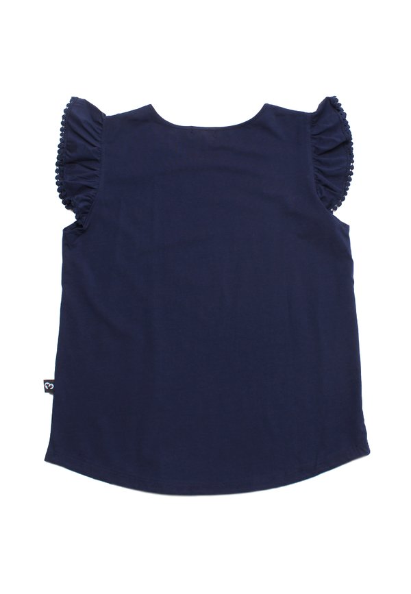 Lace Trimming Ladies' Blouse NAVY
