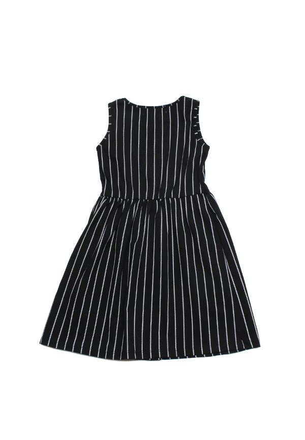 Stripe Print Girl's Dress BLACK