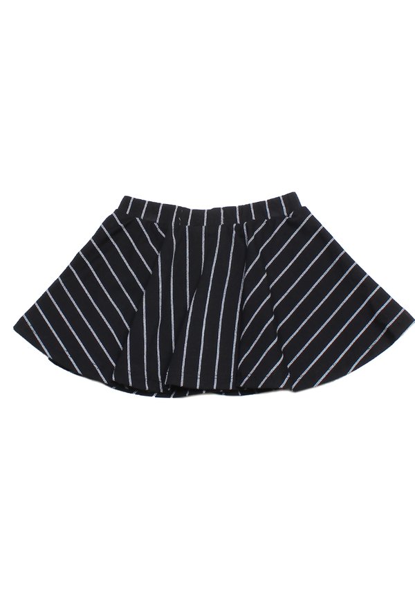 Stripe Print Girl's Skirt BLACK
