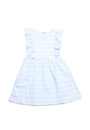 Textured Stripe Girl's Dress BLUE