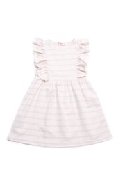 Textured Stripe Girl's Dress KHAKI