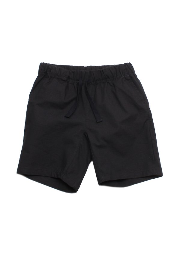 Textured Checked Casual Drawstring Boy's Shorts BLACK